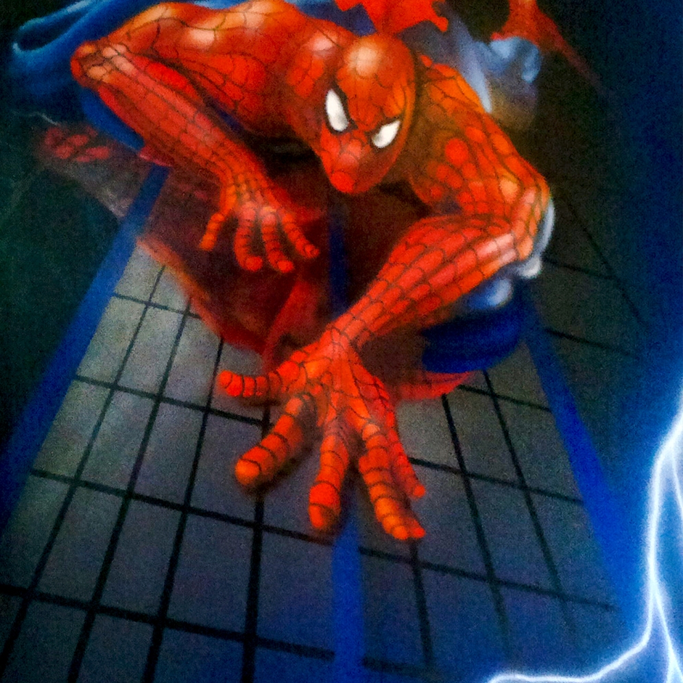dessin sur mur spiderman